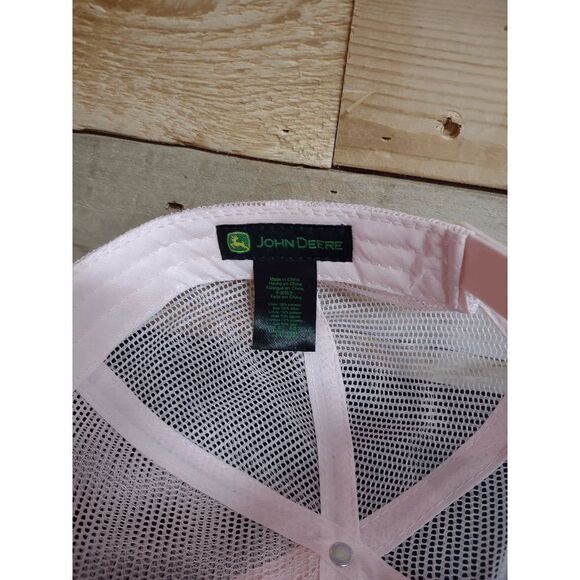John Deere Pink Snapback Trucker's Cap Hat - Picture 3 of 4